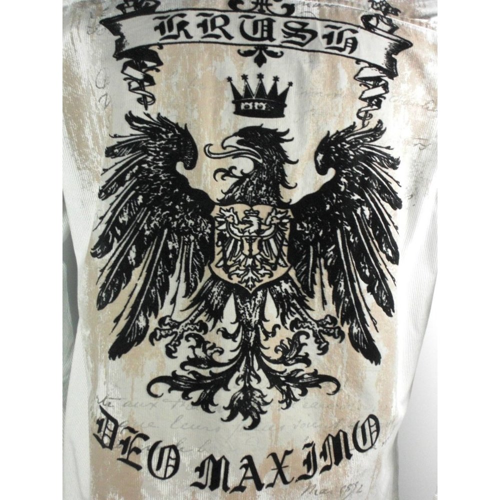 Krush Eagle Design Men's Gray Long Sleeve Shirt Size Large NWT